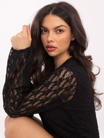 Black lace mini dress.