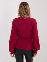 Bordowa bluzka z haftowanym napisem RUE PARIS