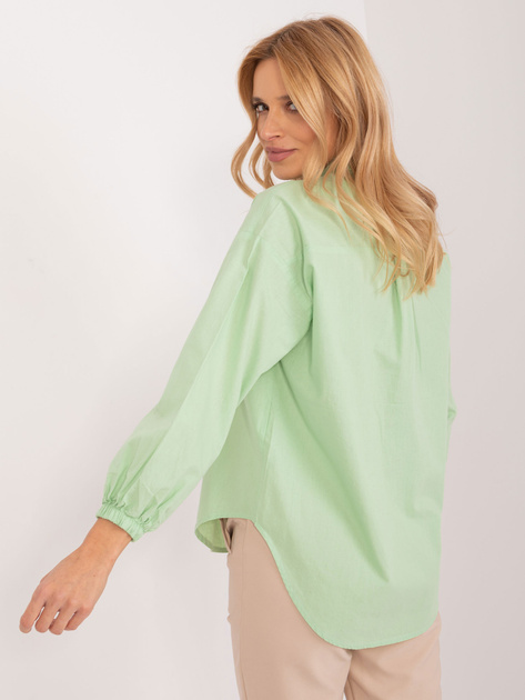 Hurt Pistacjowa koszula oversize z zapięciem na guziki