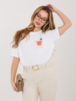 Biały t-shirt z nadrukiem na plecach SUBLEVEL 