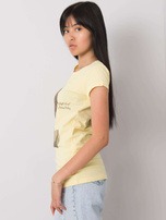 Jasnożółty t-shirt z aplikacją Misha