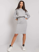 Szary komplet ze spódnicą Savina