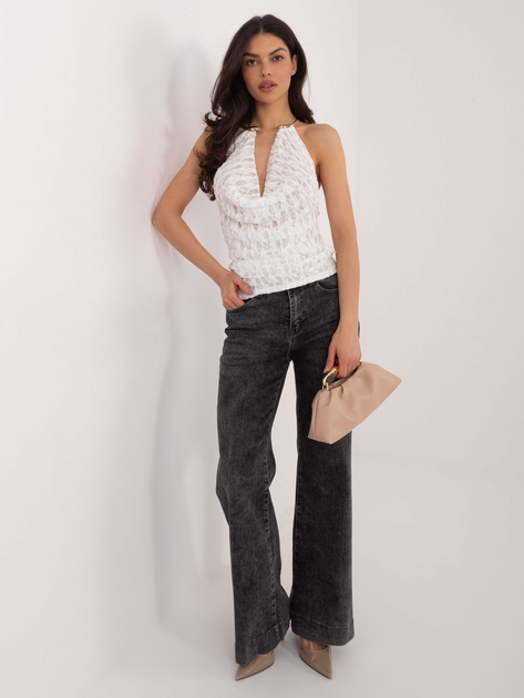 Biały elegancki top z koronki 