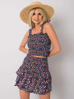 Czarny wzorzysty top Andriana RUE PARIS