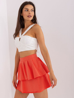 Hurt Ciemnopomarańczowa dresowa spódnica z falbaną