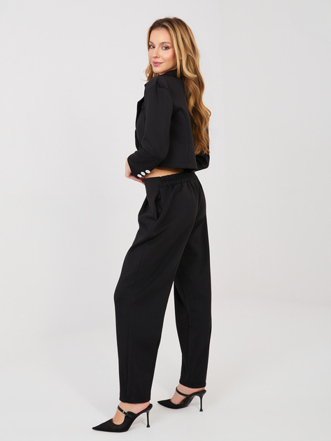 Czarny dresowy komplet w eleganckim stylu RUE PARIS