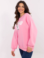 Hurtownia Różowa bluza bez kaptura o kroju oversize