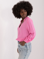 Hurt Różowa koszulowa bluzka z dekoltem V SUBLEVEL