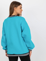 Hurt Niebieska dresowa bluza z nadrukiem bez kaptura