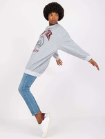 Graue Melange lange Sweatjacke Isla.