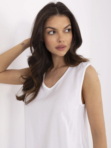 Biała luźna bluzka na co dzień SUBLEVEL