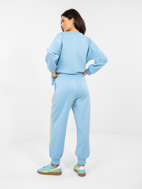 RUE PARIS Pastelowy niebieski damski komplet z bluzą oversize