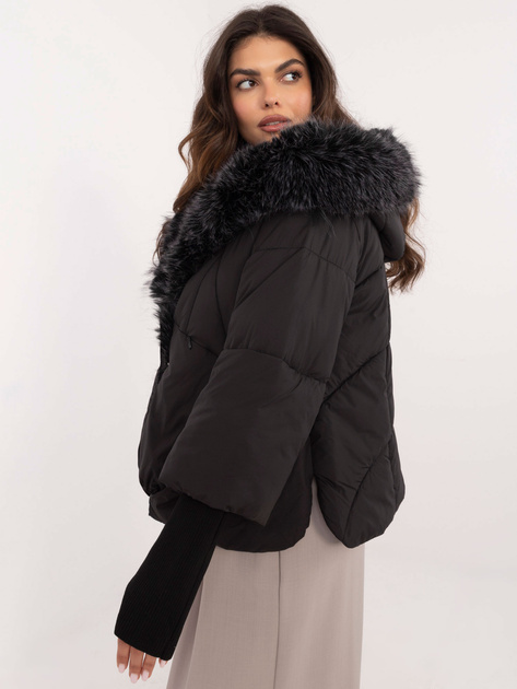 Hurt Czarna kurtka zimowa z odpinanym ściągaczem