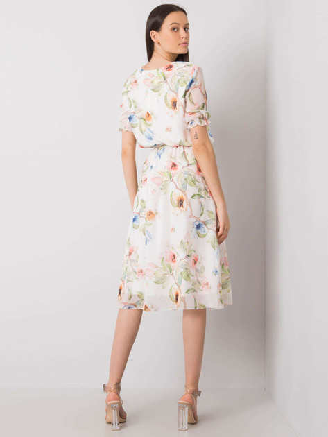 Biała sukienka w kwiaty Maelle