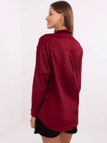 Hurt Bordowa damska koszula ze zdejmowanym krawatem