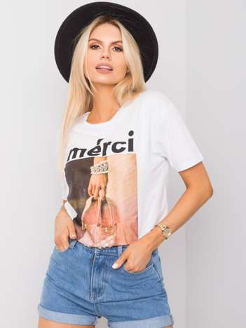 Balta Kylie marškinėliai