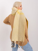 Hurtownia Żółty zimowy szal we wzory