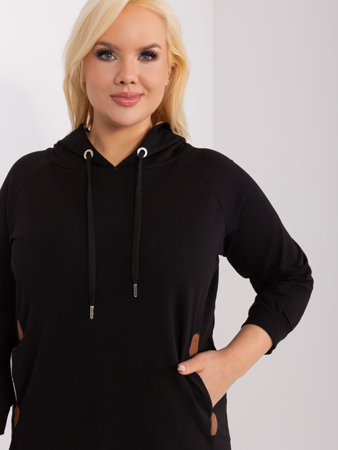 Hurt Czarna dresowa bluza plus size z podszewką