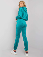 Turkusowy dwuczęściowy komplet z weluru Milan RUE PARIS