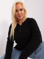 Hurt Czarny damski sweter plus size z wiskozą 