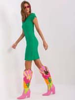 Hurt Zielona dopasowana sukienka basic w prążek