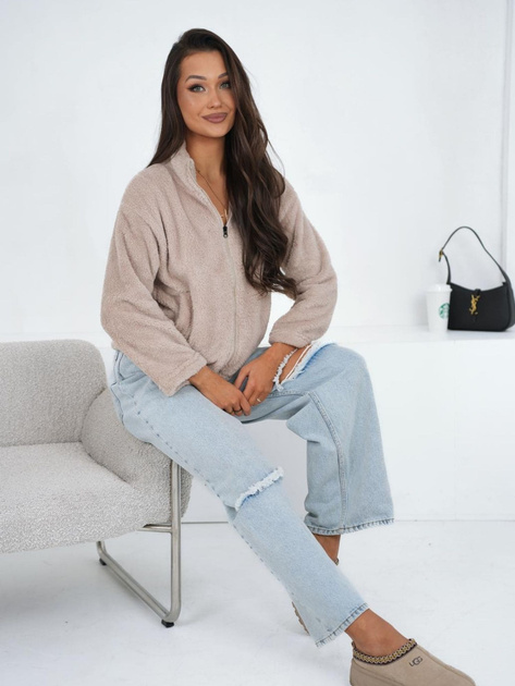 Jasnobeżowa bluza miś bez kaptura