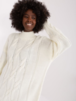 Hurt Ecru dzianinowa sukienka z domieszką wełny RUE PARIS 