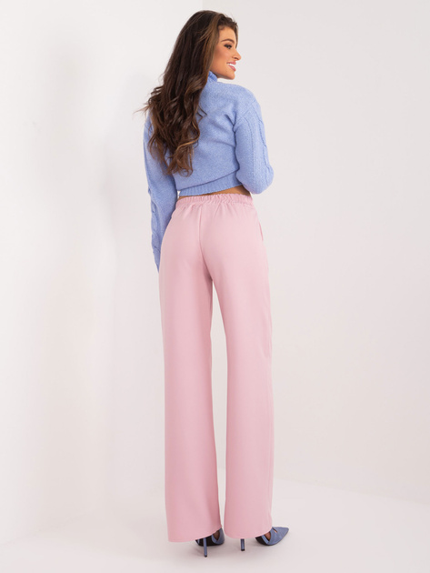 Hurt Jasnoróżowe proste spodnie damskie od garnituru