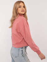 Hurt Brudnoróżowa damska bluza basic z suwakiem