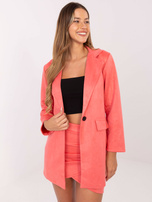 Różowa długa marynarka z zamszu Irmina