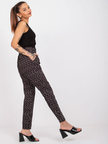 Czarne spodnie materiałowe z paskiem Kyoto