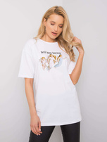 Biały t-shirt z printem Jasmine RUE PARIS