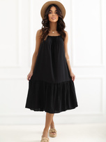 Czarna letnia sukienka na ramiączkach