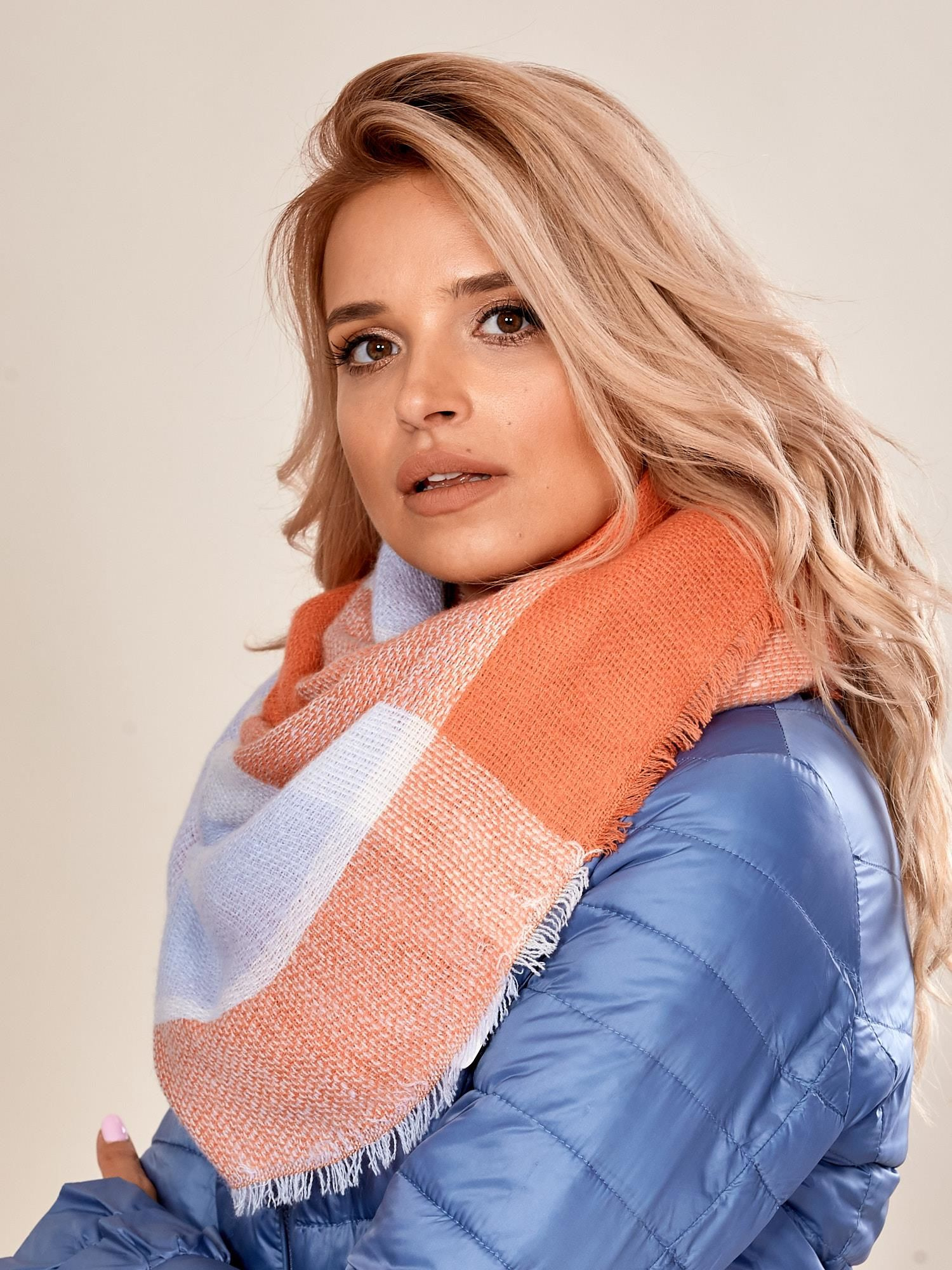 Orange knitted scarf