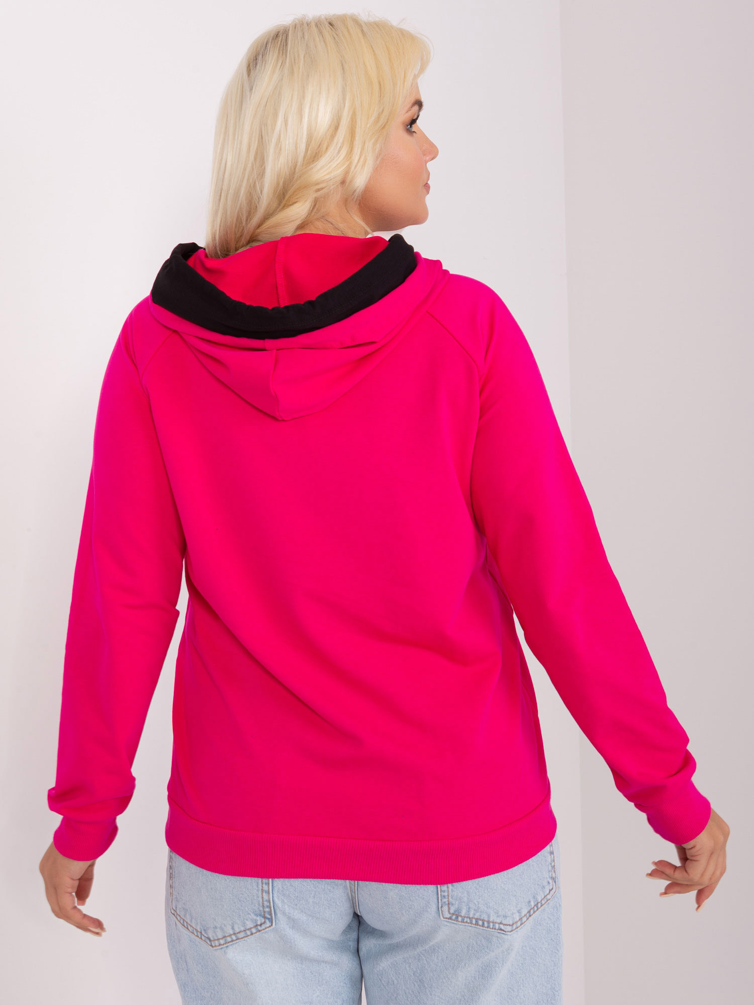 Hurt Fuchsia plus size basic sweatshirt with pocket.