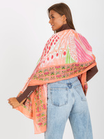 Hurtownia Koralowa wzorzysta chusta z bawełny 