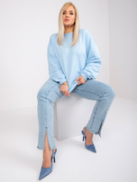 Jasnoniebieska bluza dresowa plus size z bawełny Mischa
