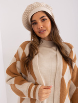 Hurtownia Jasnobeżowy sweter damski z aplikacją