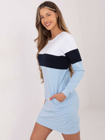 Biało-granatowa sukienka Feliciana RUE PARIS