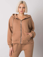 Camel quilted zipper sweatshirt Arezzo