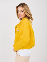 Ciemnożółta sztruksowa kurtka typu bomber RUE PARIS 