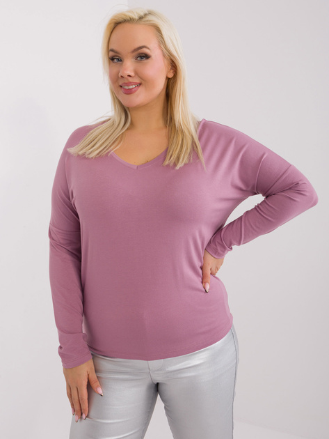 Hurt Brudnoróżowa gładka bluzka plus size Elisa