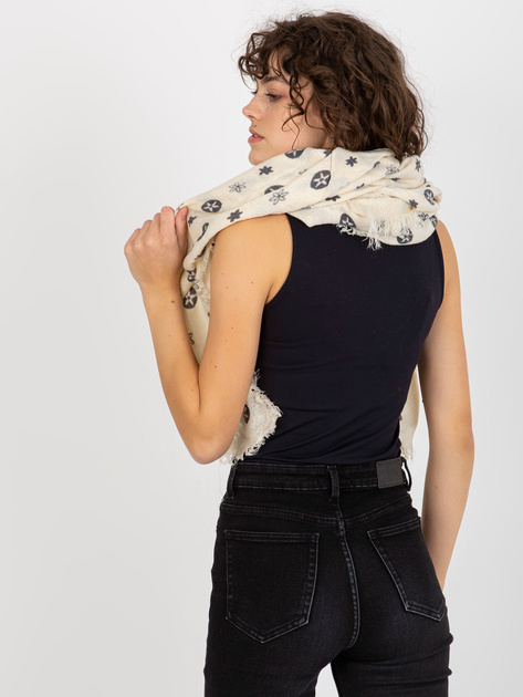 Hurtownia online Ecru damski szal z nadrukiem