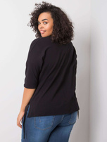 Black blouse with Cassia appliqués