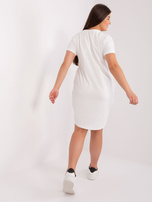 Hurt Ecru sukienka plus size basic z bawełny