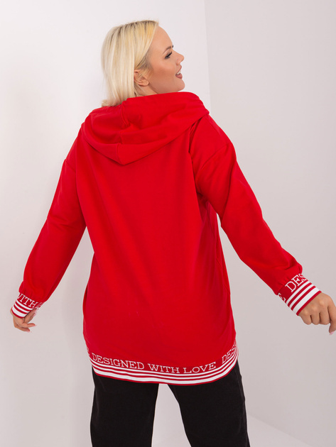 Hurt Czerwona bluza plus size z ozdobnymi ściągaczami