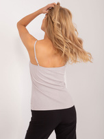 Hurt Beżowy damski top w prążek SUBLEVEL