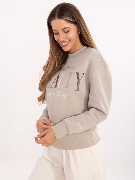 Beżowa damska bluza z haftem SUBLEVEL