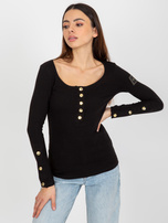 Hurt Czarna prążkowana bluzka z zatrzaskami OCH BELLA