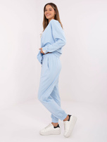 Jasnoniebieski bawełniany komplet ze spodniami 